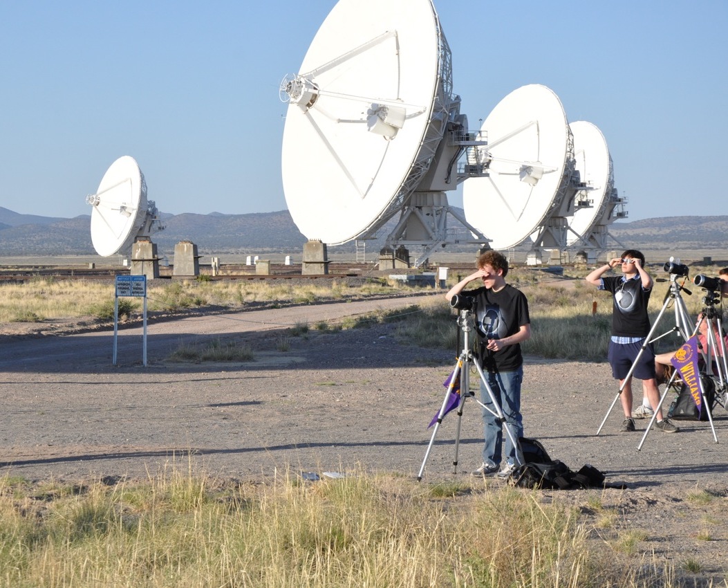 Allen observing the eclipse at the Very Large Array radio telescope facility